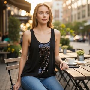 J. Crew Black Sequin Camisole